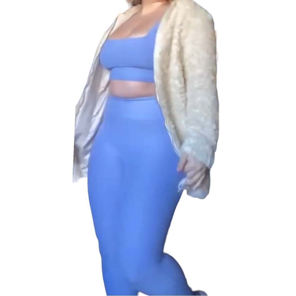 Abercrombie & Fitch Light Blue Athleisure Set Crop Top L / Leggings M
